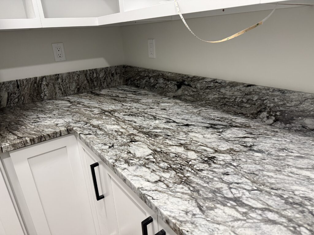 leathered quartzite countertops surface close-up texture matte finish natural veining